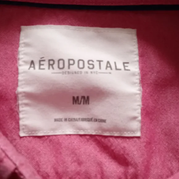Aeropostale Men's Long Sleeve Button Down. Size M. Color Pink. - Picture 3 of 12